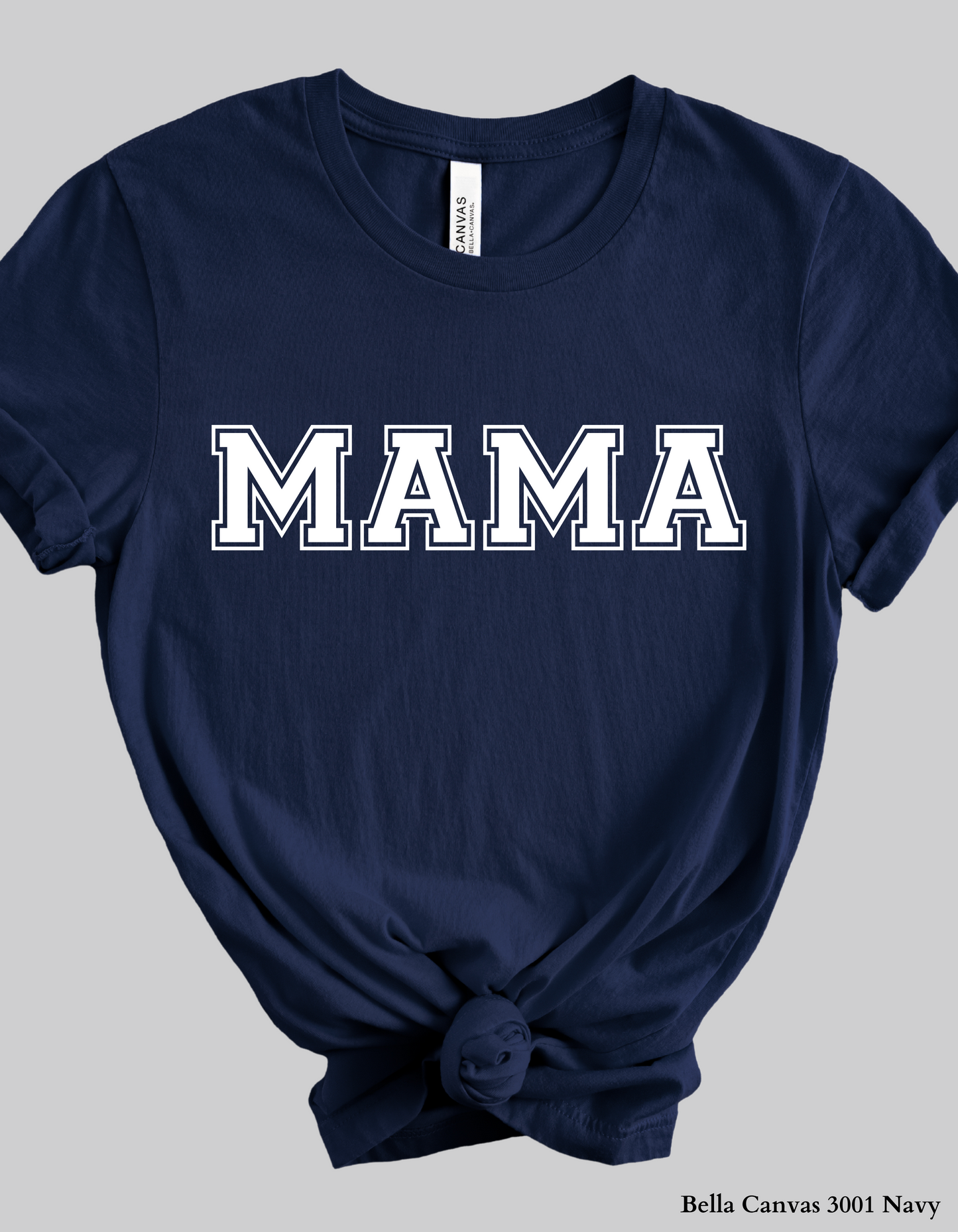 White Varsity Mama – Bold Collegiate Letter T-Shirt or Sweatshirt