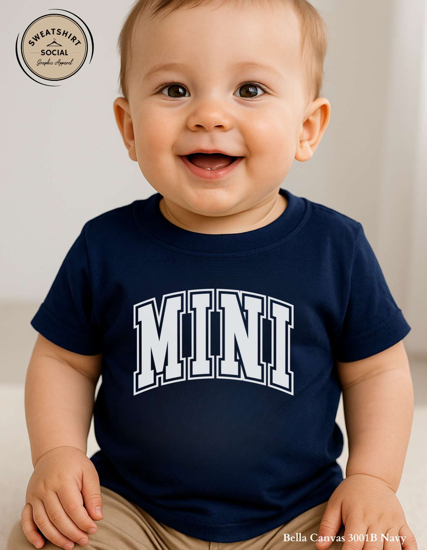 Mama & Mini Matching Shirts or Sweatshirts – Varsity Style Mommy and Me Outfit (Adult + Kids Sizes)