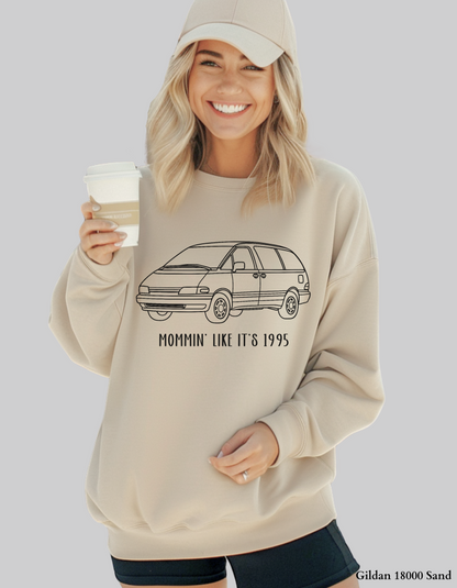 Mommin’ Like It’s 1995 – Retro Minivan Throwback T-Shirt or Sweatshirt