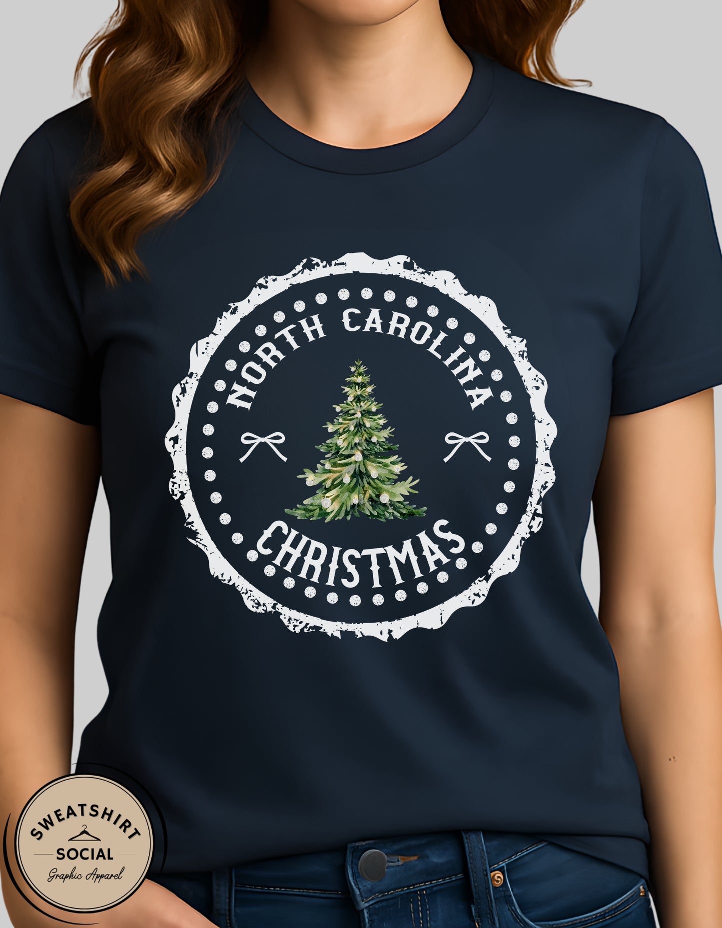 Hometown Christmas T-Shirt or Sweatshirt – Carolina Holiday Design (Adult Sizes S–2XL)