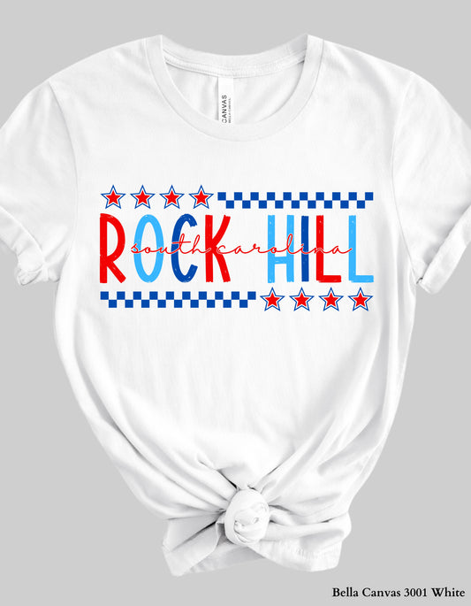 Rock Hill SC Fourth of July Shirt – Patriotic Red, White & Blue Hometown T-Shirt