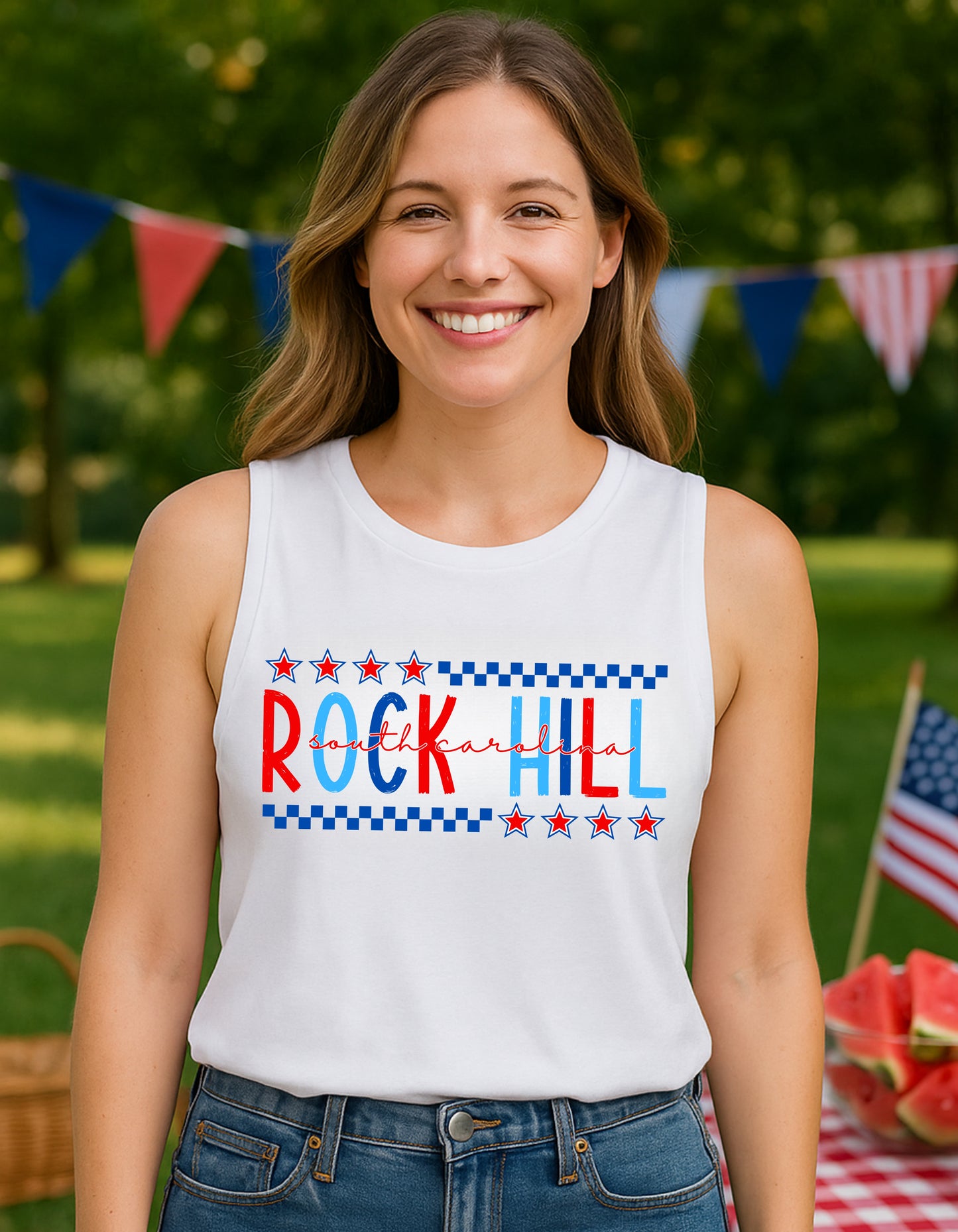 Rock Hill SC Fourth of July Shirt – Patriotic Red, White & Blue Hometown T-Shirt