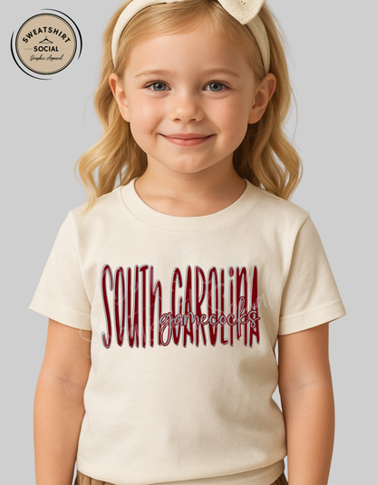 South Carolina Gamecocks Lettered Look Tee – Youth Sizes