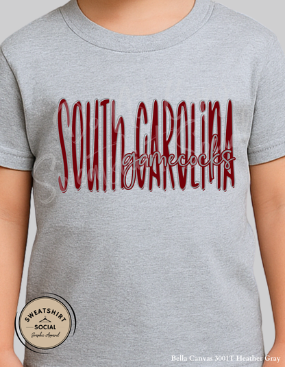 South Carolina Gamecocks Lettered Look Tee – Youth Sizes