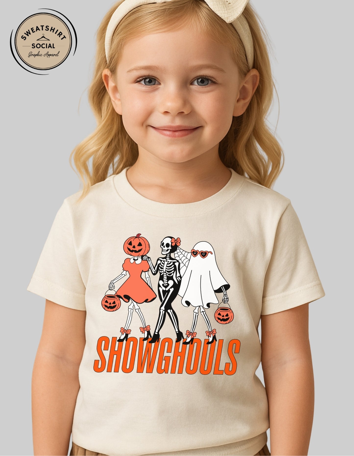 Kids Showghouls Halloween Shirt – Spooky Trio Graphic Tee (Infant, Toddler & Youth)