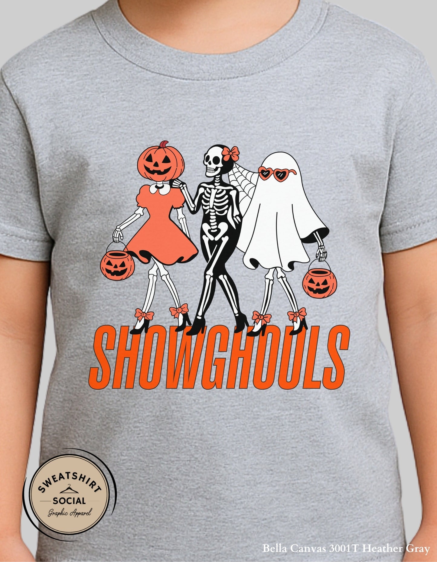 Kids Showghouls Halloween Shirt – Spooky Trio Graphic Tee (Infant, Toddler & Youth)