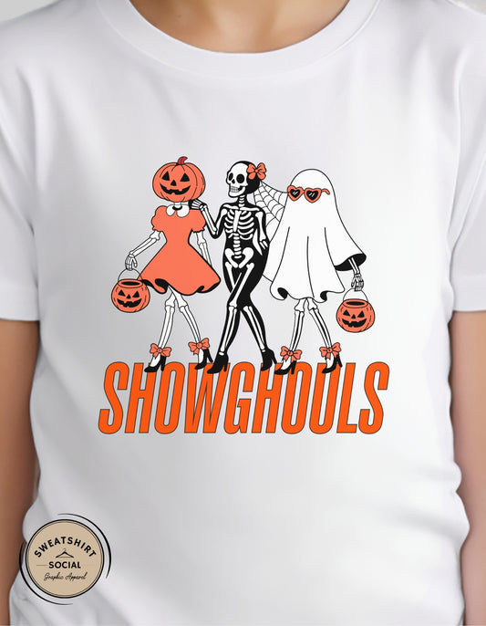 Kids Showghouls Halloween Shirt – Spooky Trio Graphic Tee (Infant, Toddler & Youth)