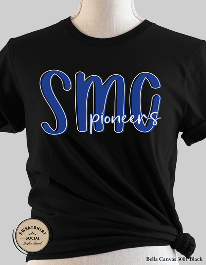 SMC Pioneers Lettered Look Shirt – Game Day Spirit Tee (Adult Sizes S–2XL)