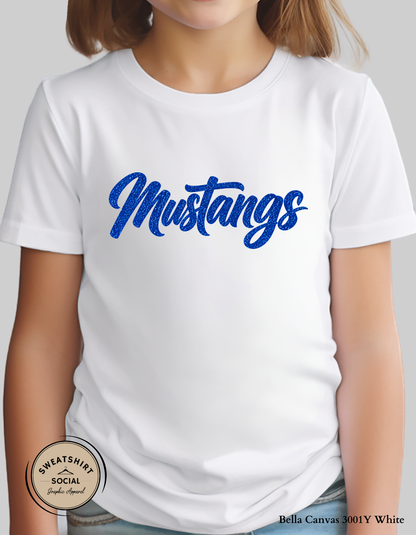 Springfield Mustangs Faux Glitter Script – Kids