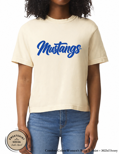 Springfield Mustangs Faux Glitter Script (Adult Sizes)