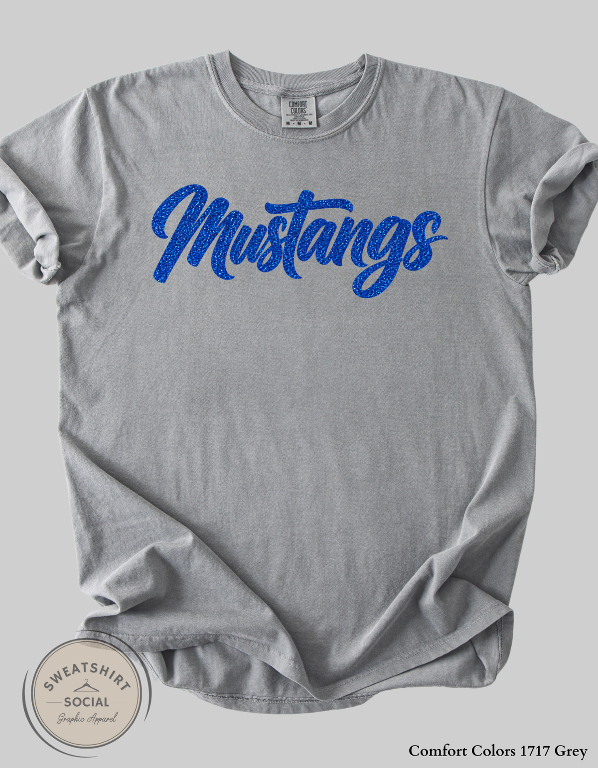 Springfield Mustangs Faux Glitter Script (Adult Sizes)