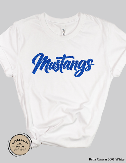 Springfield Mustangs Faux Glitter Script (Adult Sizes)