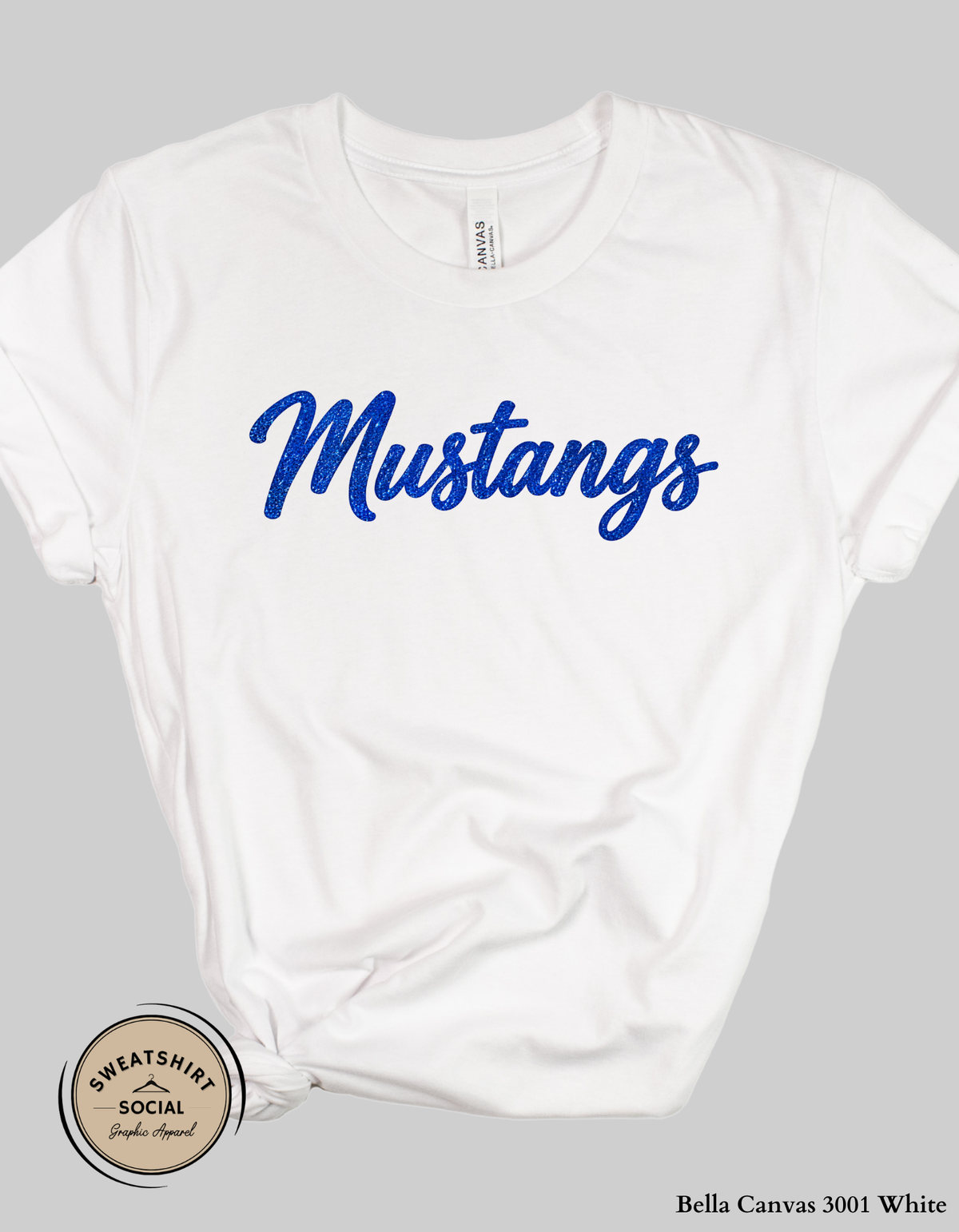 Springfield Mustangs Classic Faux Glitter Script (Adult Sizes)