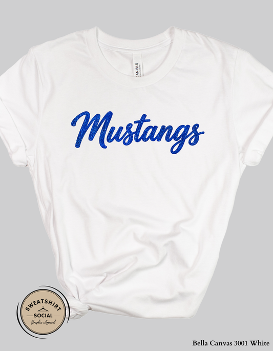 Springfield Mustangs Classic Faux Glitter Script (Adult Sizes)