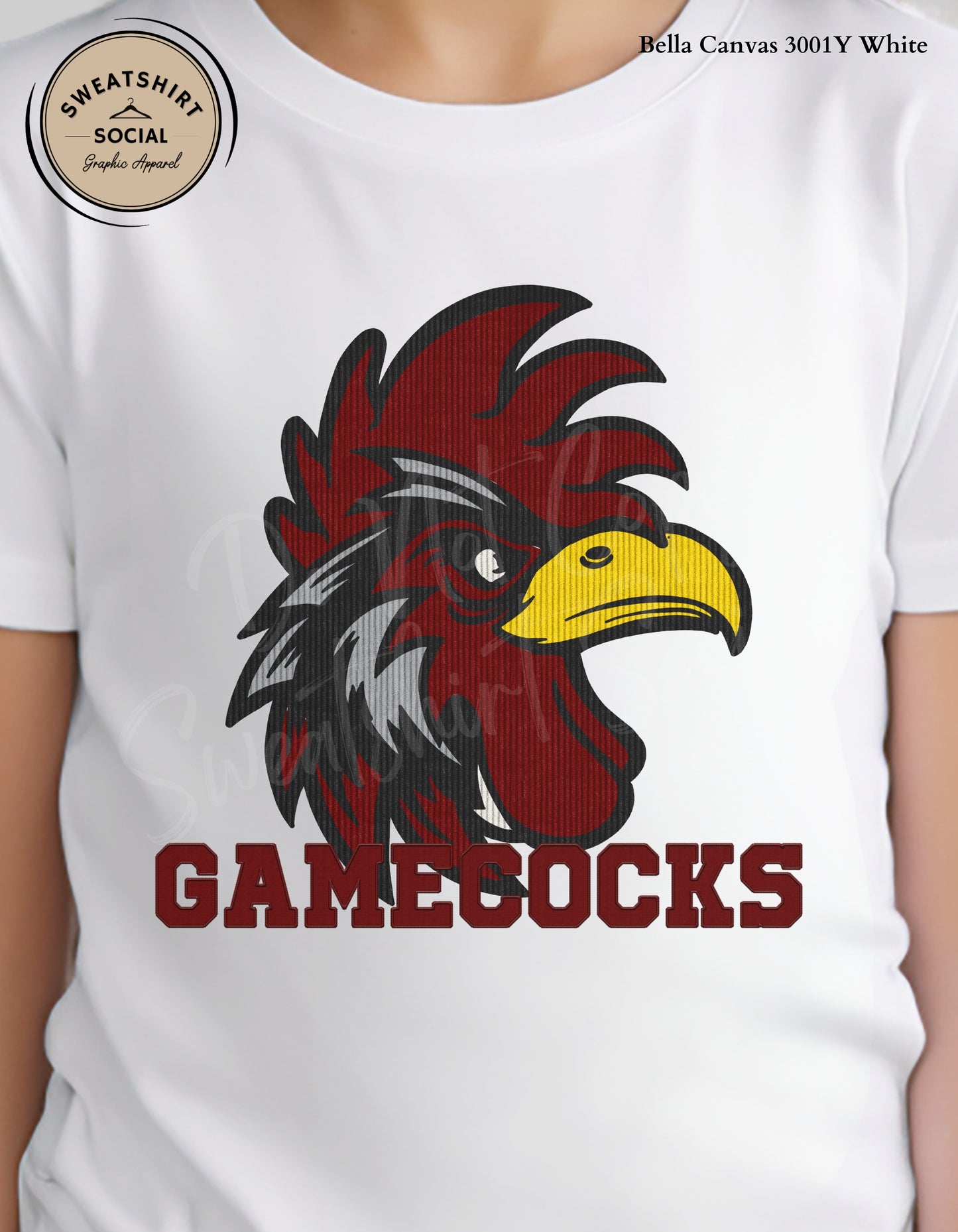 Kids Gamecocks Corduroy Look Shirt – Textured Mascot Design (Infant, Toddler & Youth Game Day Tee)