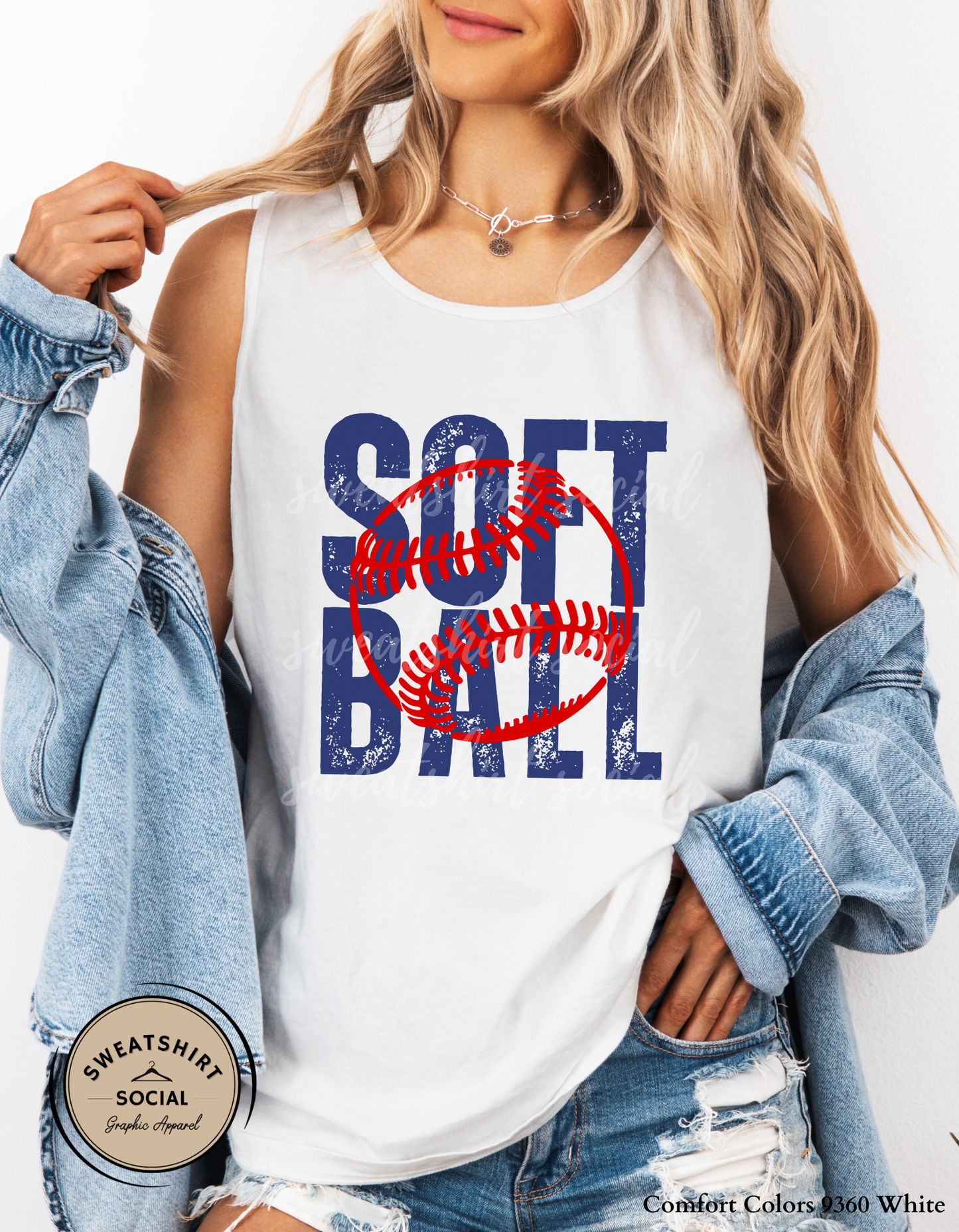 Softball Graphic Shirt or Sweatshirt – Bold “Soft Ball” Distressed Game Day Tee (Adult Sizes S–2XL)