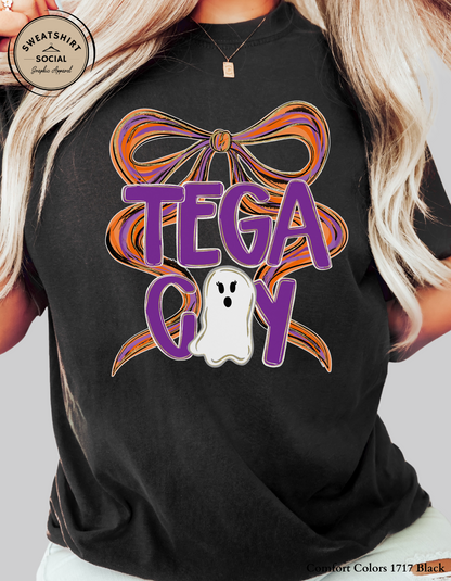 Tega Cay Ghost Bow Halloween Shirt – Festive Hometown T-Shirt or Sweatshirt for Adults