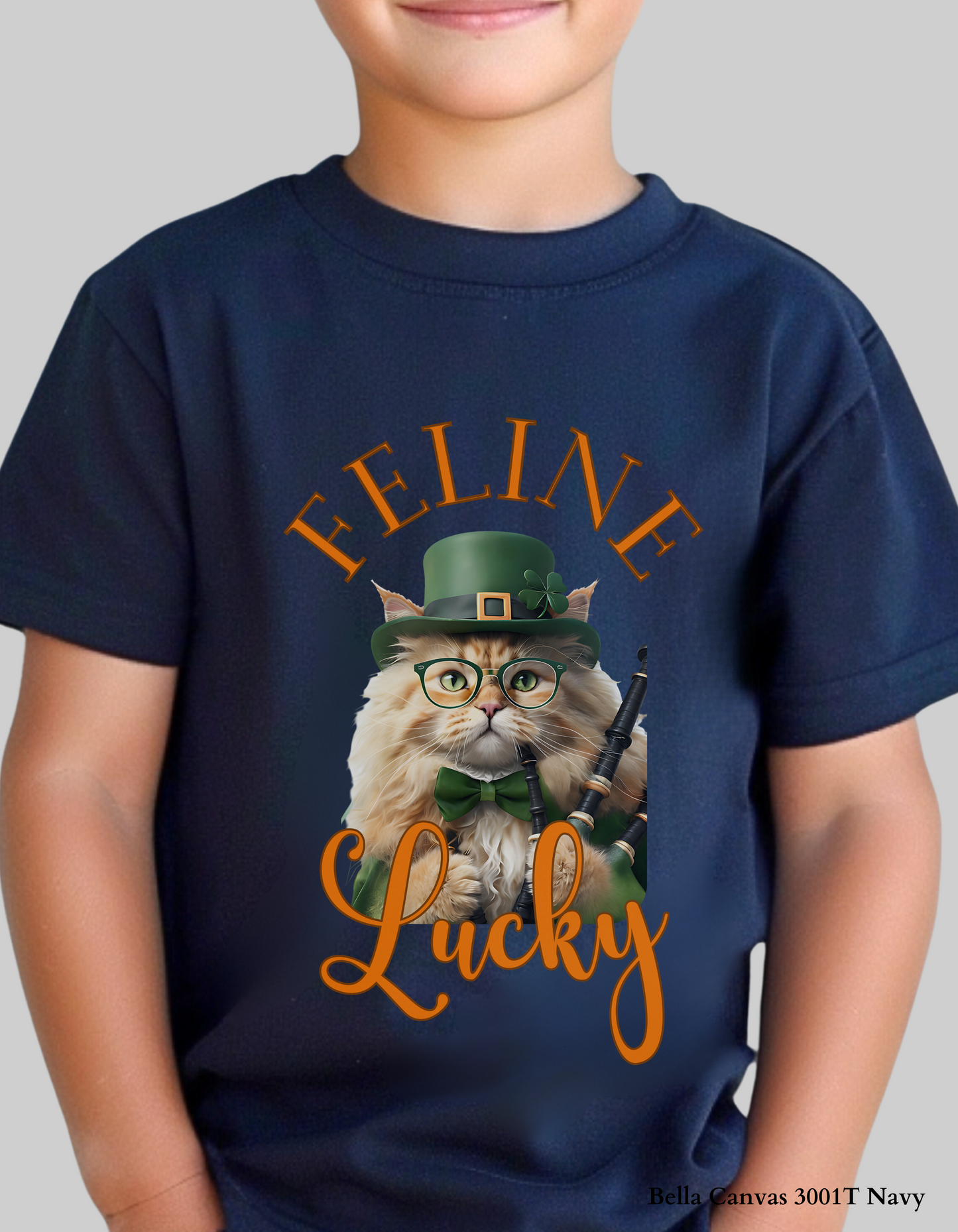 Feline Lucky Kids’ St. Patrick’s Day Shirt & Sweatshirt – Matching Family Option! 🍀🐱