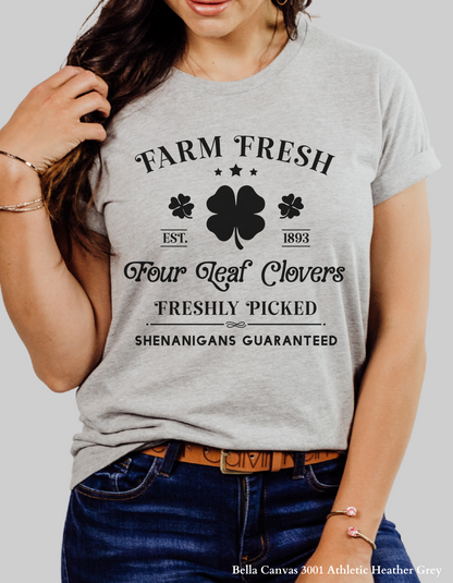 Farm Fresh Four Leaf Clovers – St. Patrick’s Day Shirt & Sweatshirt 🍀