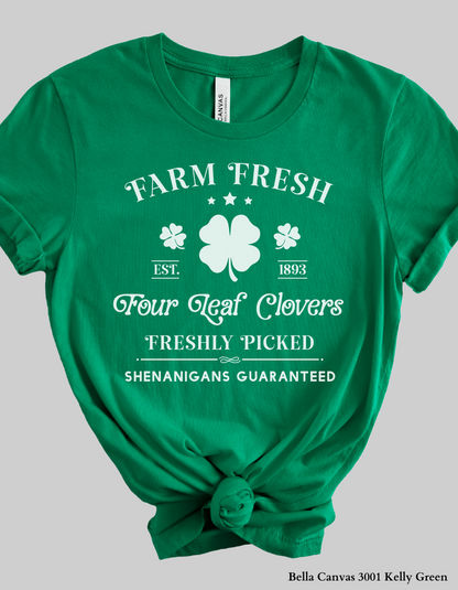 Farm Fresh Four Leaf Clovers – St. Patrick’s Day Shirt & Sweatshirt 🍀