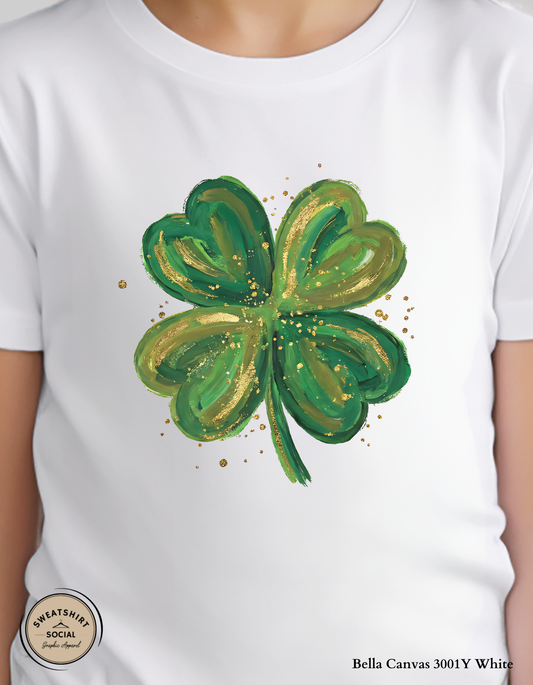 Shamrock Shirt for Kids – Gold Clover St. Patrick’s Day Tee & Sweatshirt (Infant–Youth Sizes)