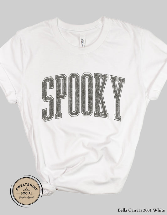 Spooky Lettered Look Tee or Sweatshirt – Vintage Halloween Style (Black Version, Adult Sizes)