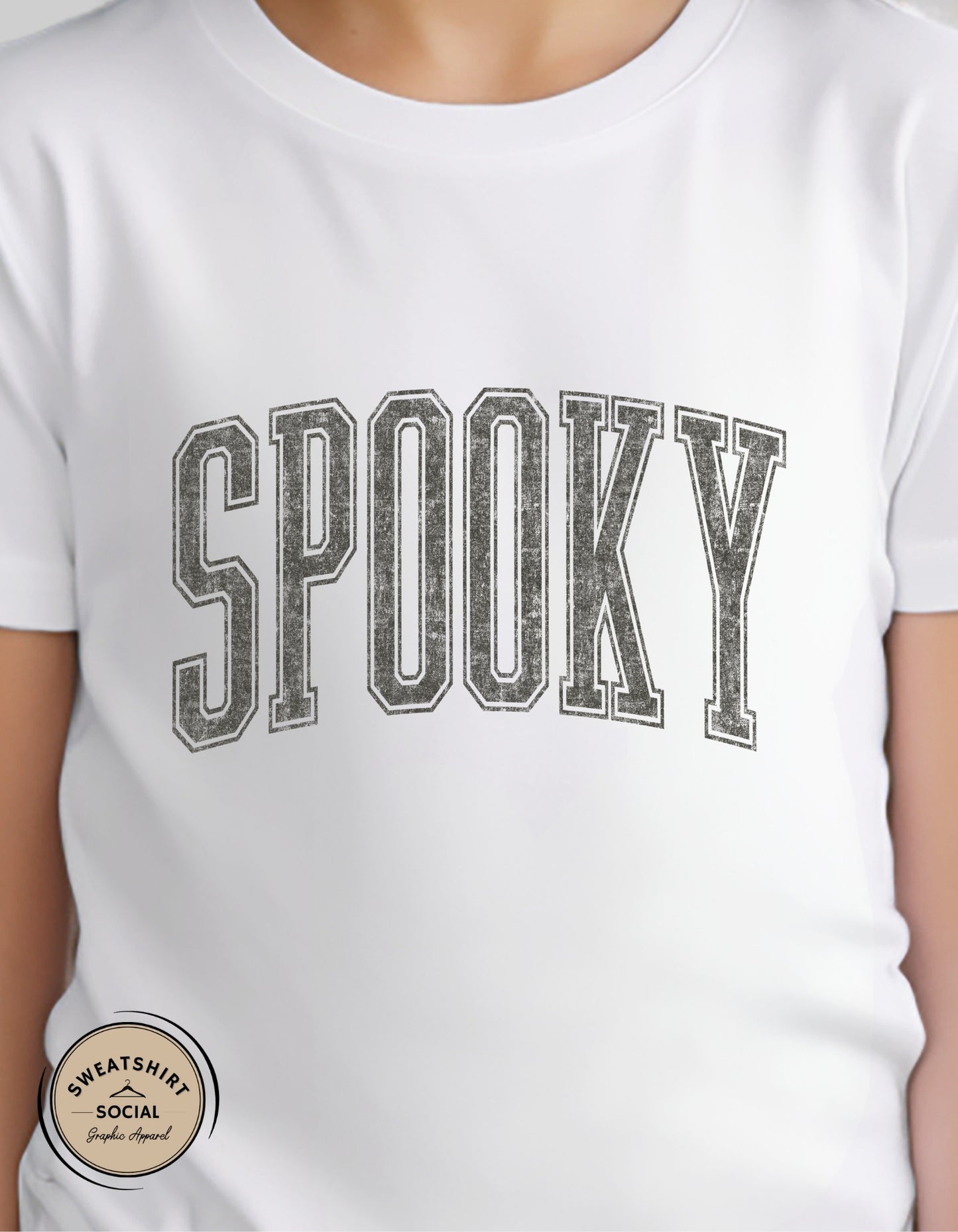 Spooky Lettered Look Tee – Vintage Halloween Style (Black Version - Infant, Toddler, Youth Sizes) (Copy)