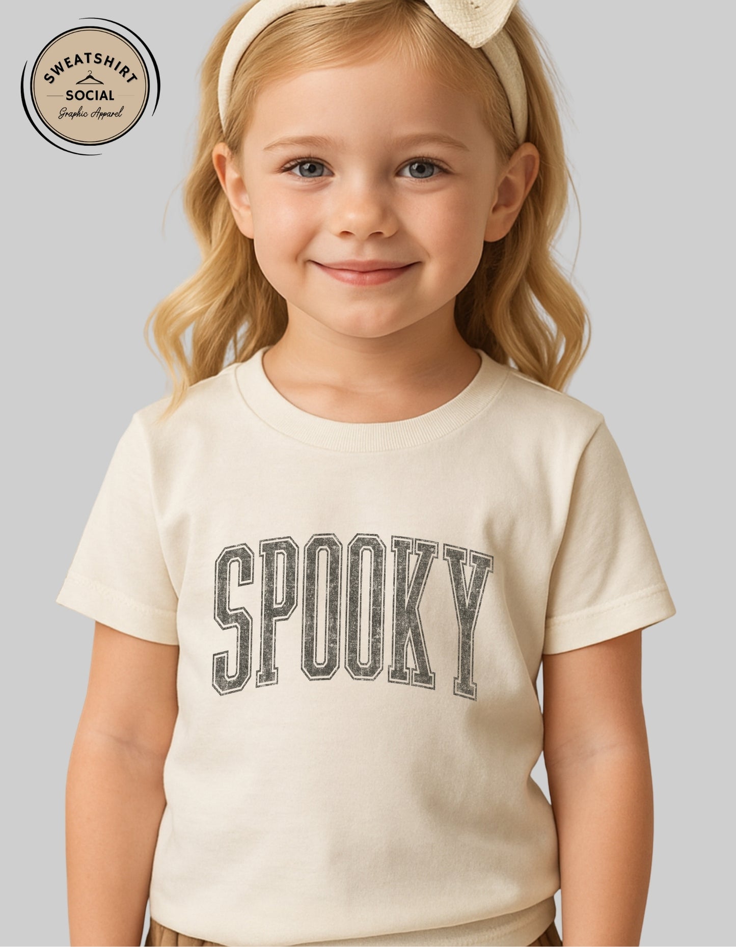 Spooky Lettered Look Tee – Vintage Halloween Style (Black Version - Infant, Toddler, Youth Sizes) (Copy)