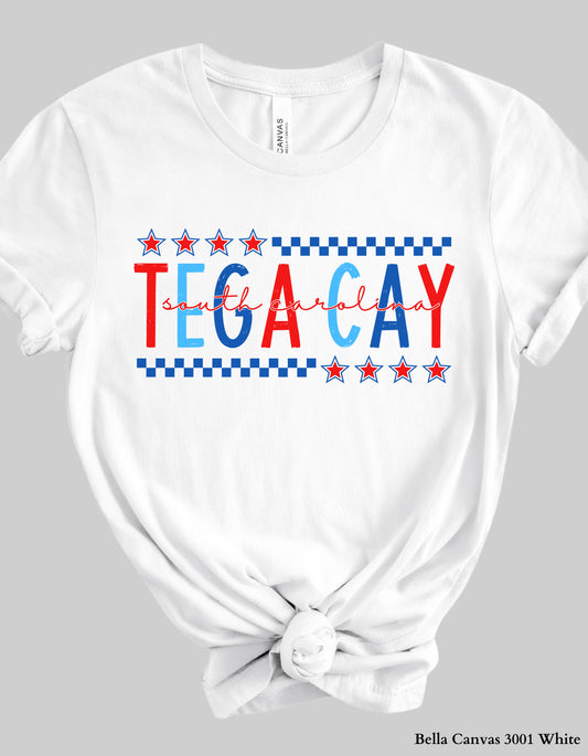 Tega Cay SC Fourth of July Shirt – Patriotic Red, White & Blue Hometown T-Shirt