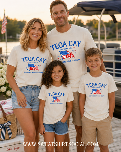 Tega Cay Red, White & The Good Life Kids Patriotic Shirt – South Carolina Fourth of July Tee for Babies, Toddlers & Youth