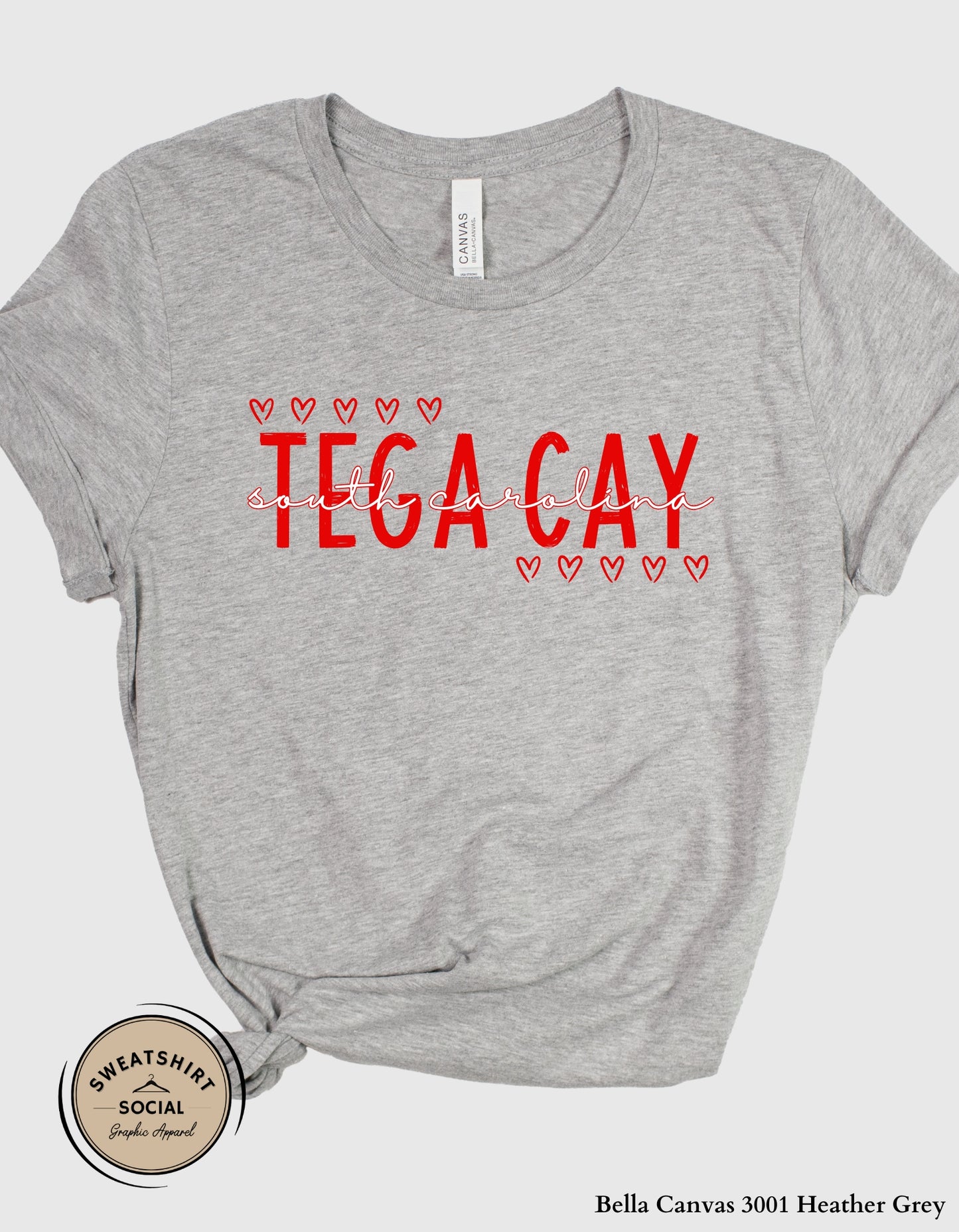 Tega Cay Valentine’s Day T-Shirt or Sweatshirt – Local Love Heart Design (Adult Sizes S–2XL)