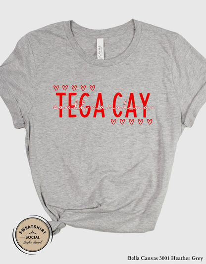 Tega Cay Valentine’s Day T-Shirt or Sweatshirt – Local Love Heart Design (Adult Sizes S–2XL)