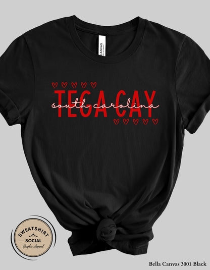 Tega Cay Valentine’s Day T-Shirt or Sweatshirt – Local Love Heart Design (Adult Sizes S–2XL)