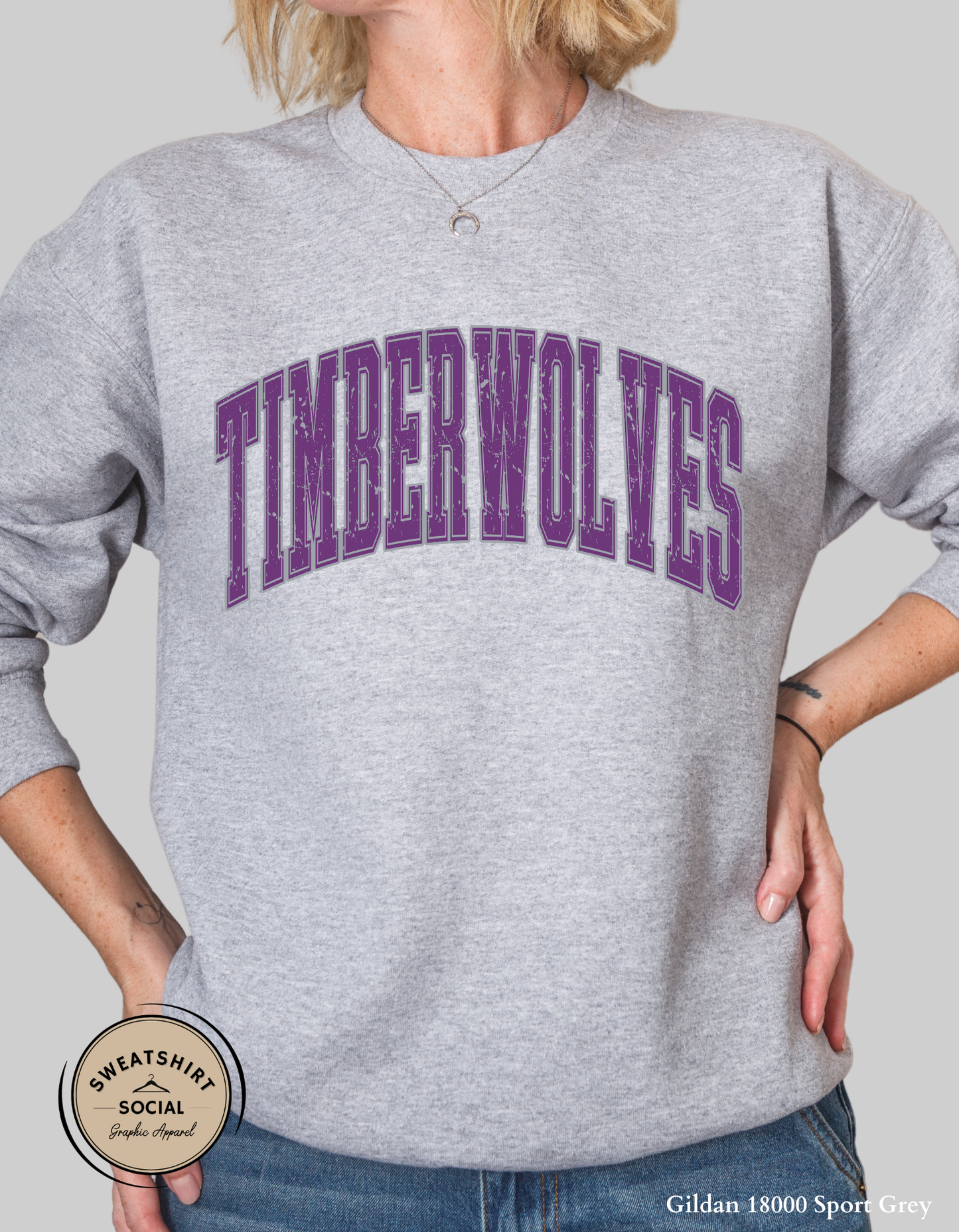 Banks Trail Timberwolves Spirit Shirt – Purple or Gray Arch Design (Adult Sizes S–2XL)