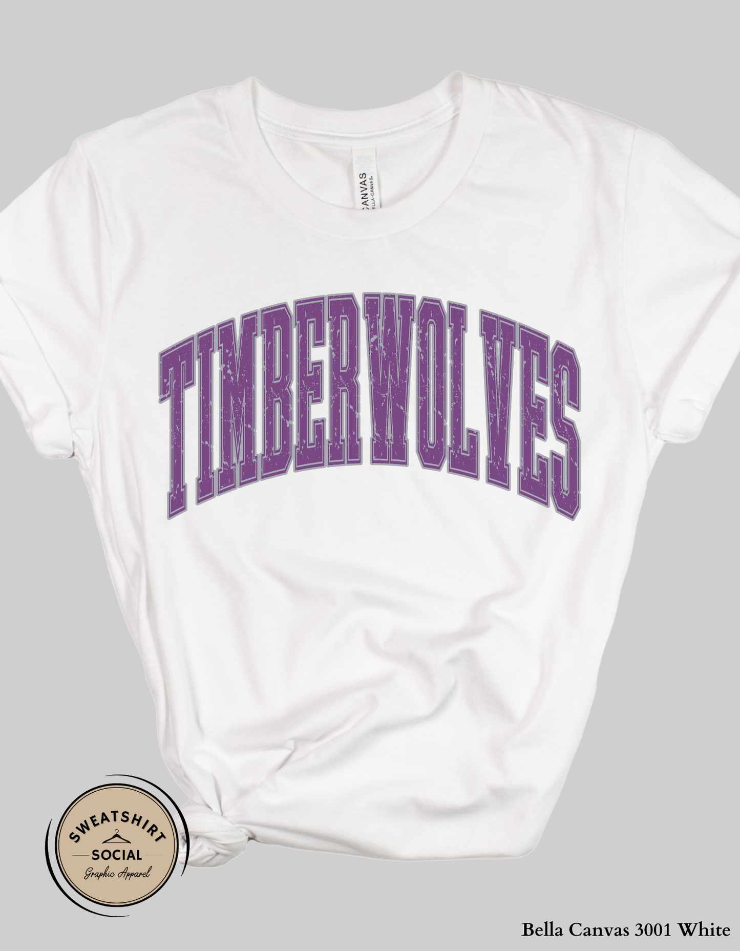 Banks Trail Timberwolves Spirit Shirt – Purple or Gray Arch Design (Adult Sizes S–2XL)