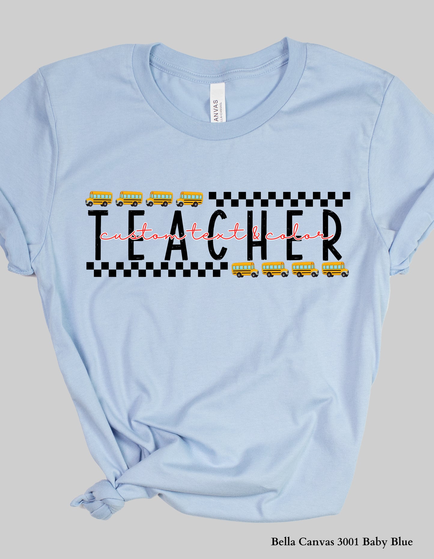 Custom Teacher Shirt – School Bus Design Tee or Sweatshirt (Adult Sizes, Back to School Staff Gift)
