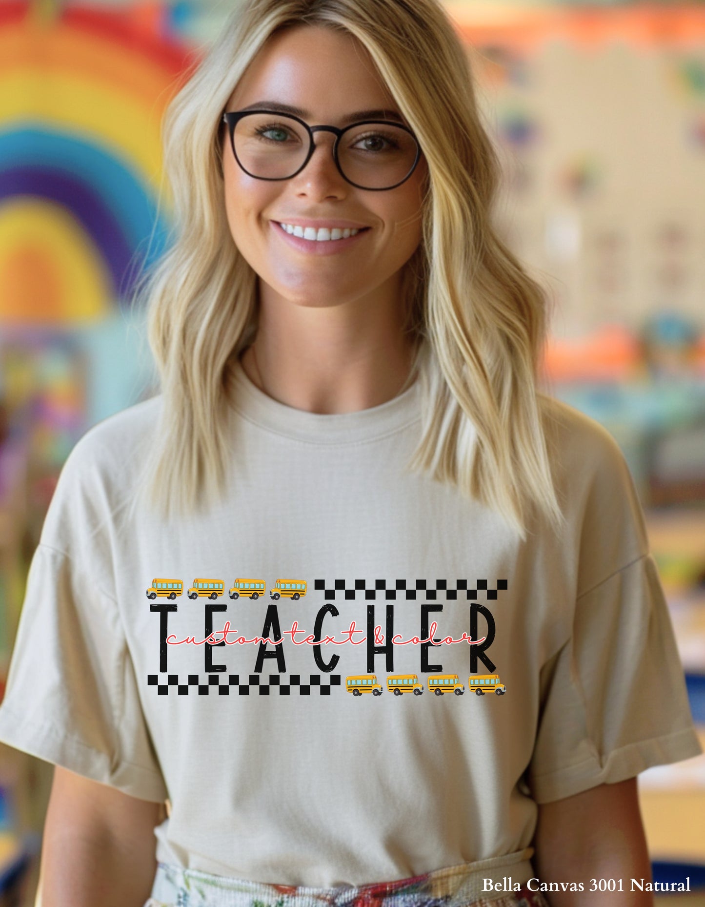 Custom Teacher Shirt – School Bus Design Tee or Sweatshirt (Adult Sizes, Back to School Staff Gift)