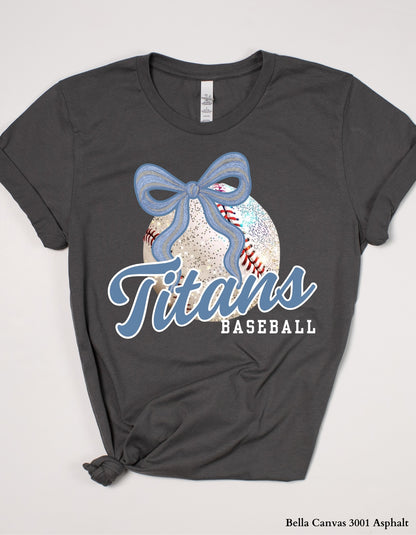 Titans Baseball Tee or Sweatshirt – Blue Bow Spirit Design (Adult Sizes)