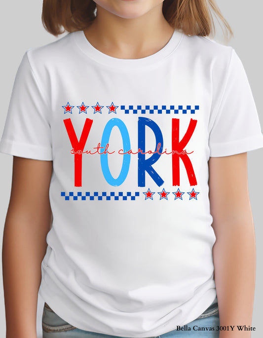 Kids’ York Fourth of July Shirt – Patriotic Hometown Tee (Infant, Toddler & Youth Sizes)