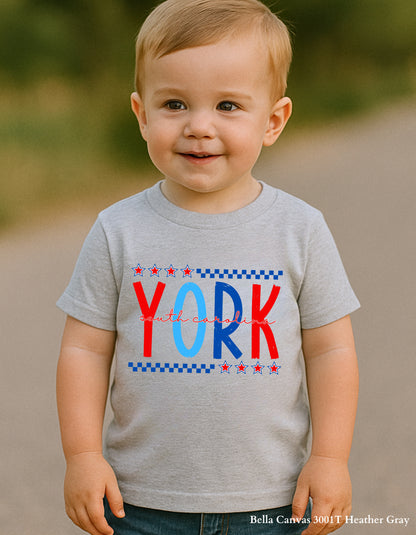 Kids’ York Fourth of July Shirt – Patriotic Hometown Tee (Infant, Toddler & Youth Sizes)