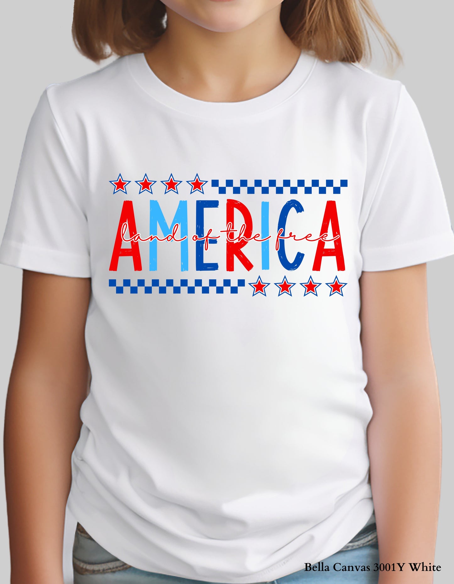 Kids' America – Land of the Free Shirt (Infant, Toddler & Youth Sizes) | Patriotic Red, White & Blue Tee