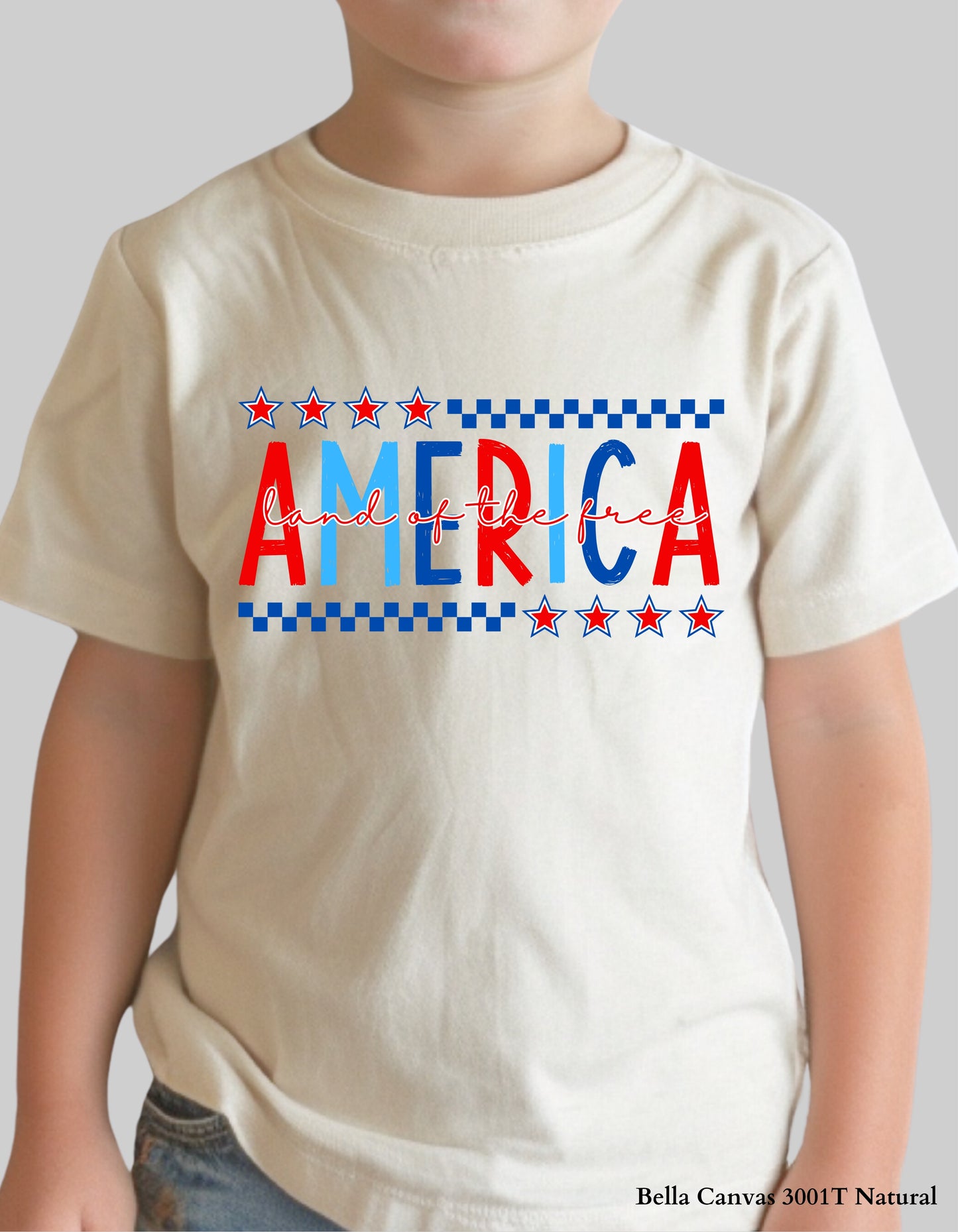 Kids' America – Land of the Free Shirt (Infant, Toddler & Youth Sizes) | Patriotic Red, White & Blue Tee