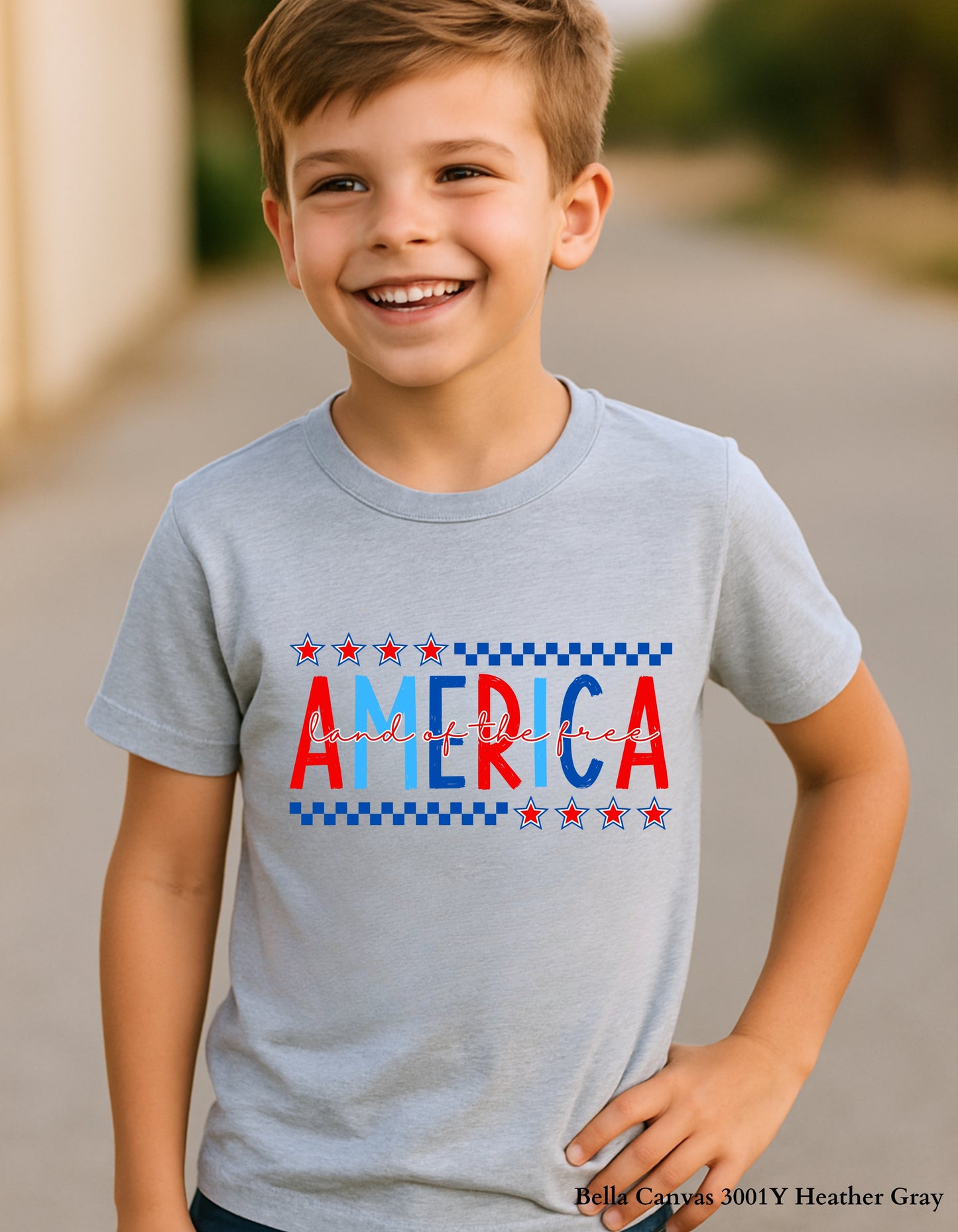 Kids' America – Land of the Free Shirt (Infant, Toddler & Youth Sizes) | Patriotic Red, White & Blue Tee