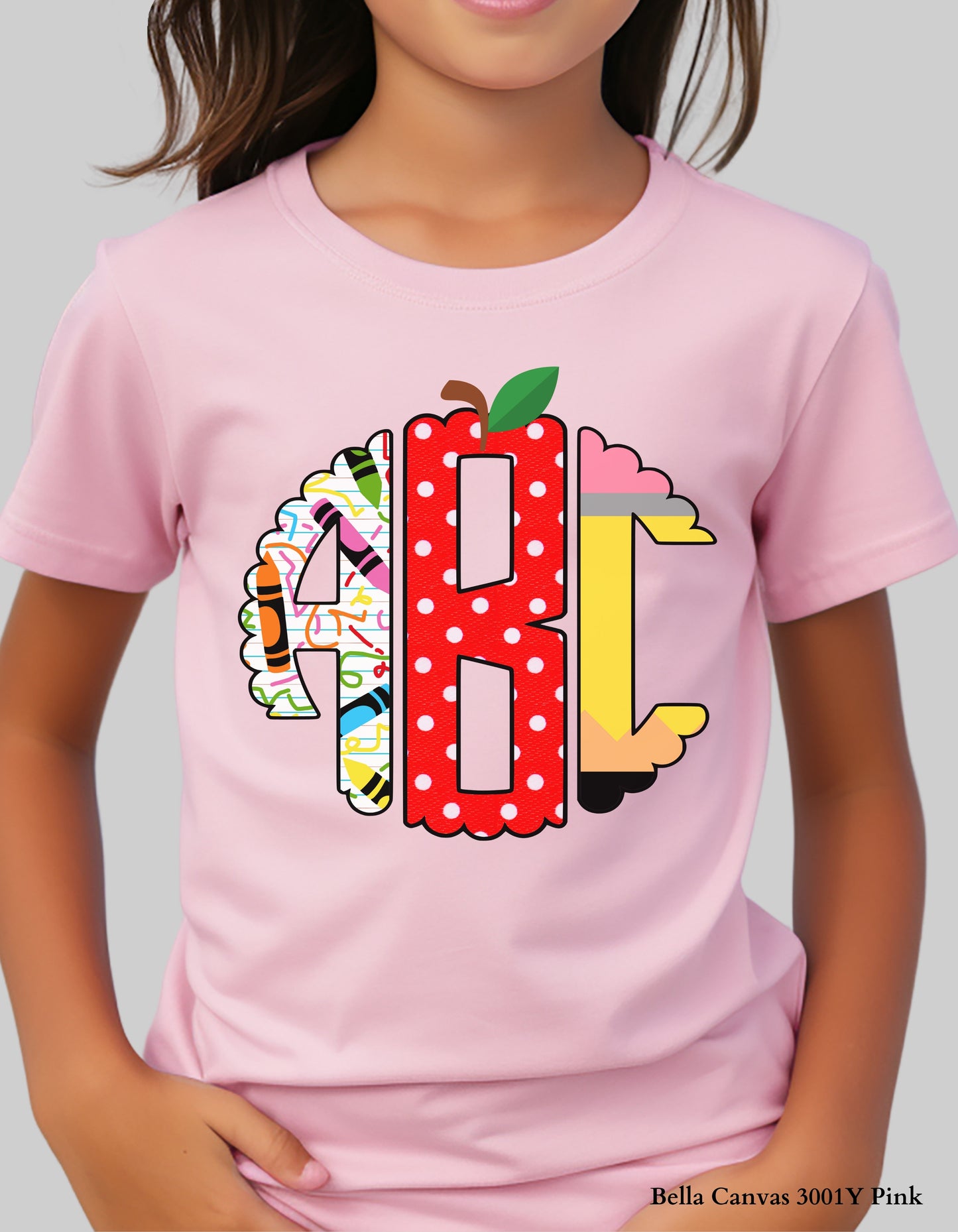 Custom ABC Back to School Shirt – Personalized Kids Monogram Design (Youth & Toddler Sizes)