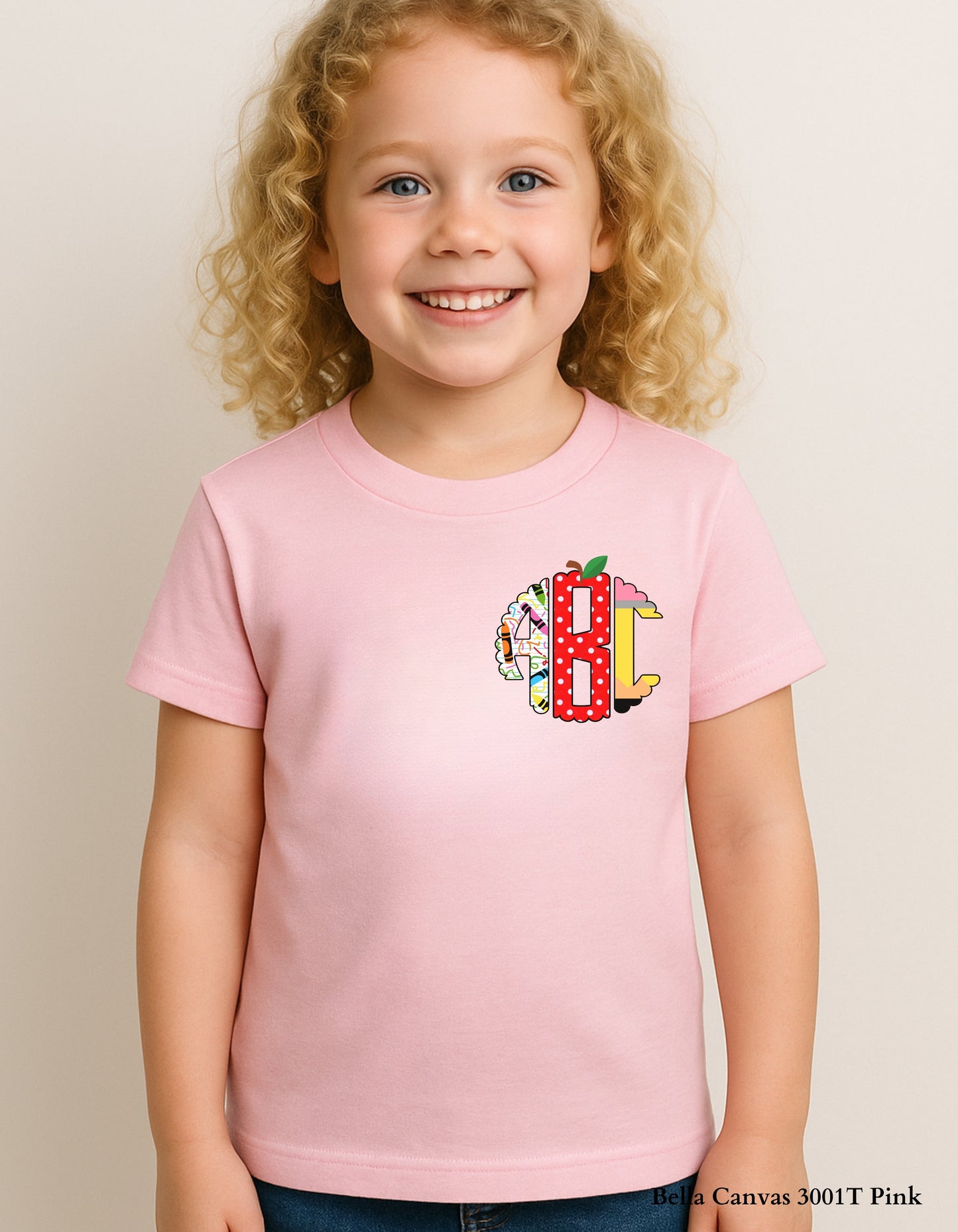 Custom ABC Pocket Monogram Shirt – Personalized Kids Back to School Design (Youth & Toddler Sizes)