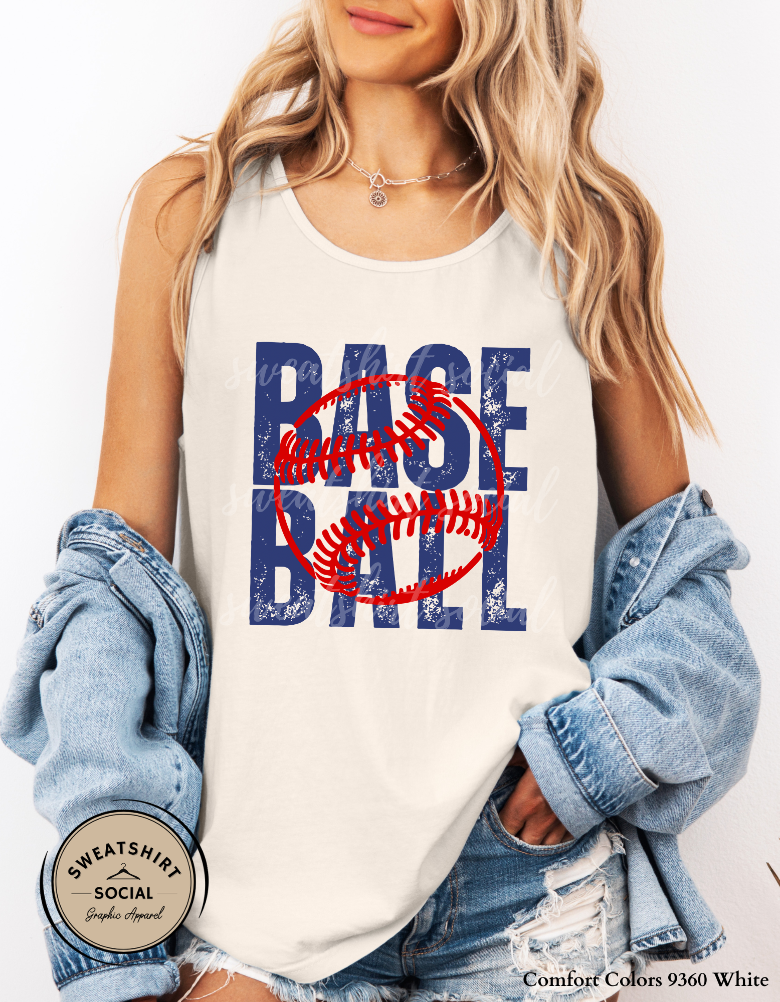 Baseball Graphic Shirt or Sweatshirt – Bold “Base Ball” Distressed