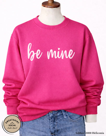 Be Mine Valentine’s Day T-Shirt or Sweatshirt – Simple Script Love Design (Adult Sizes S–2XL)