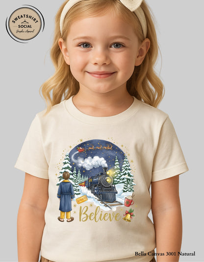 Kids Believe Christmas Sweatshirt – Magical Holiday Train (Infant–Youth Sizes)