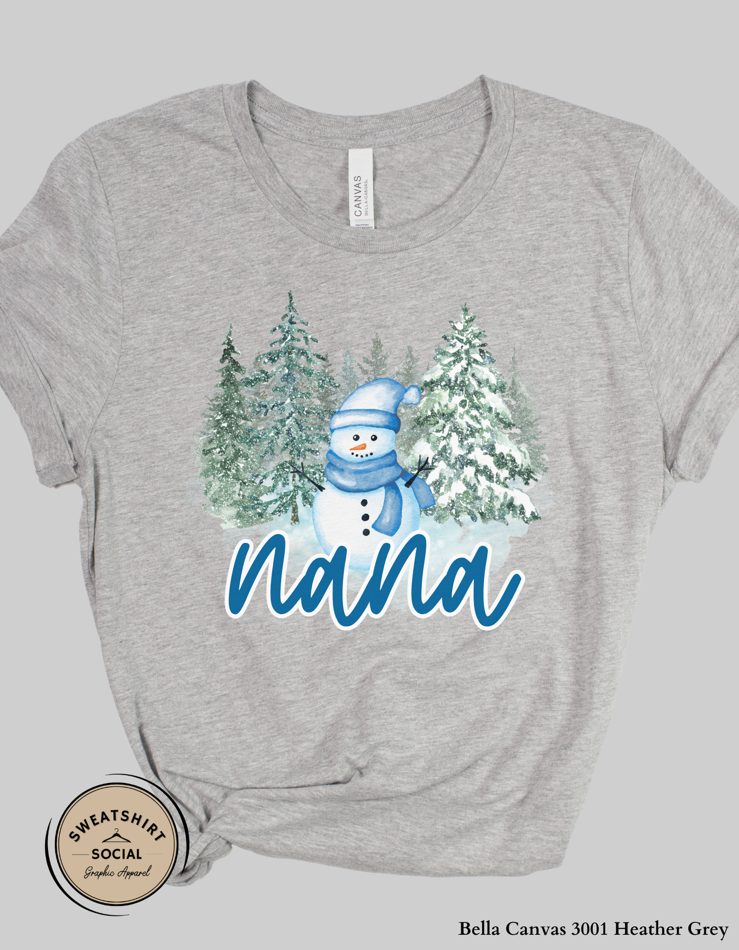 Personalized Snowman Christmas Shirt or Sweatshirt – Custom Name Holiday Design (Adult Sizes S–2XL)