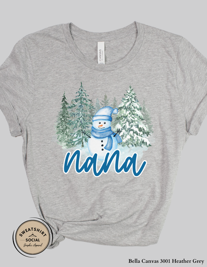 Personalized Snowman Christmas Shirt or Sweatshirt – Custom Name Holiday Design (Adult Sizes S–2XL)